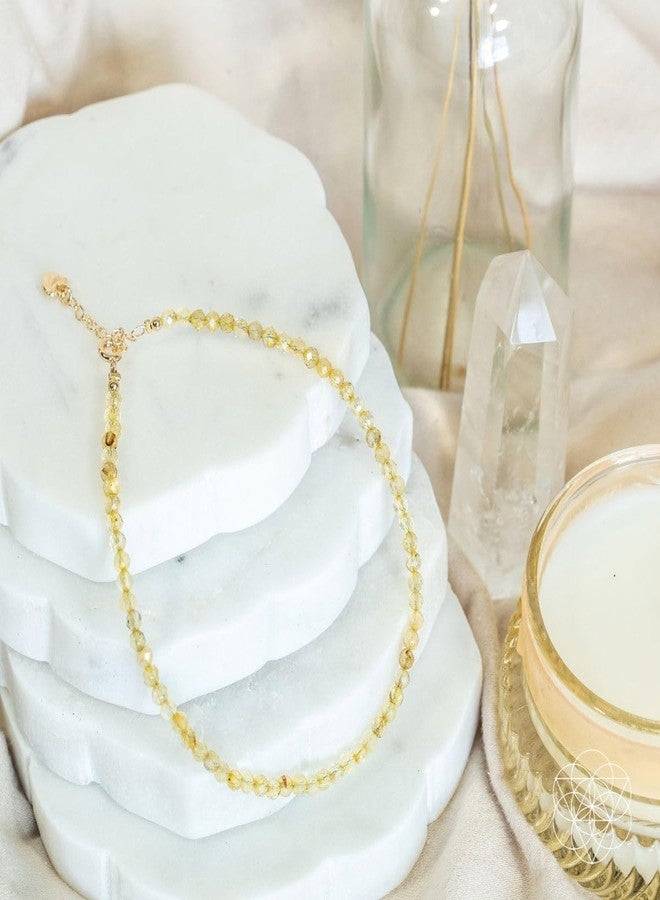 Conscious Items The Abundance Anklet, Citrine Crystal Ankle Bracelets for Women, Golden Crystal Jewelry for Joy, Wealth and Abundance, Natural Beaded Anklet for Chakra & Energy Alignment - Image 5